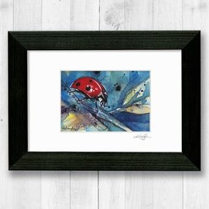 Ladybug Print in Mat from original painting by Kathy Morton Stanion - Ladybug 1